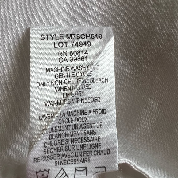 Tahari L/Sleeve Women’s Button Front, Fitted Back WhiteTop Size 10 French Cuffs. - Picture 8 of 8